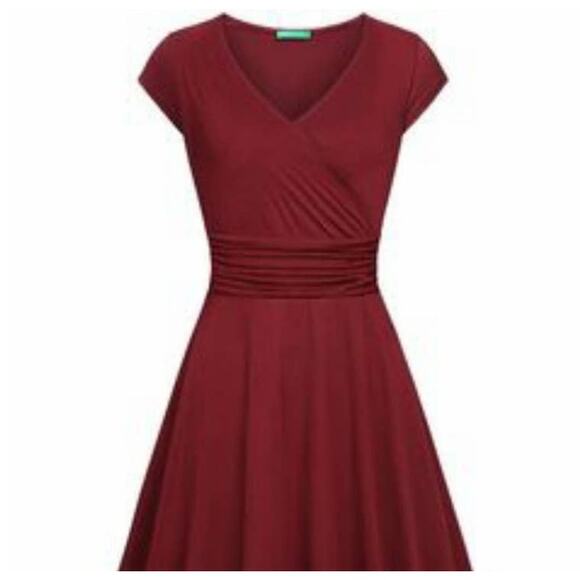 Kimmery  Dark Red Midi Dress 2XL NWOT Jersey Knit - Picture 1 of 6